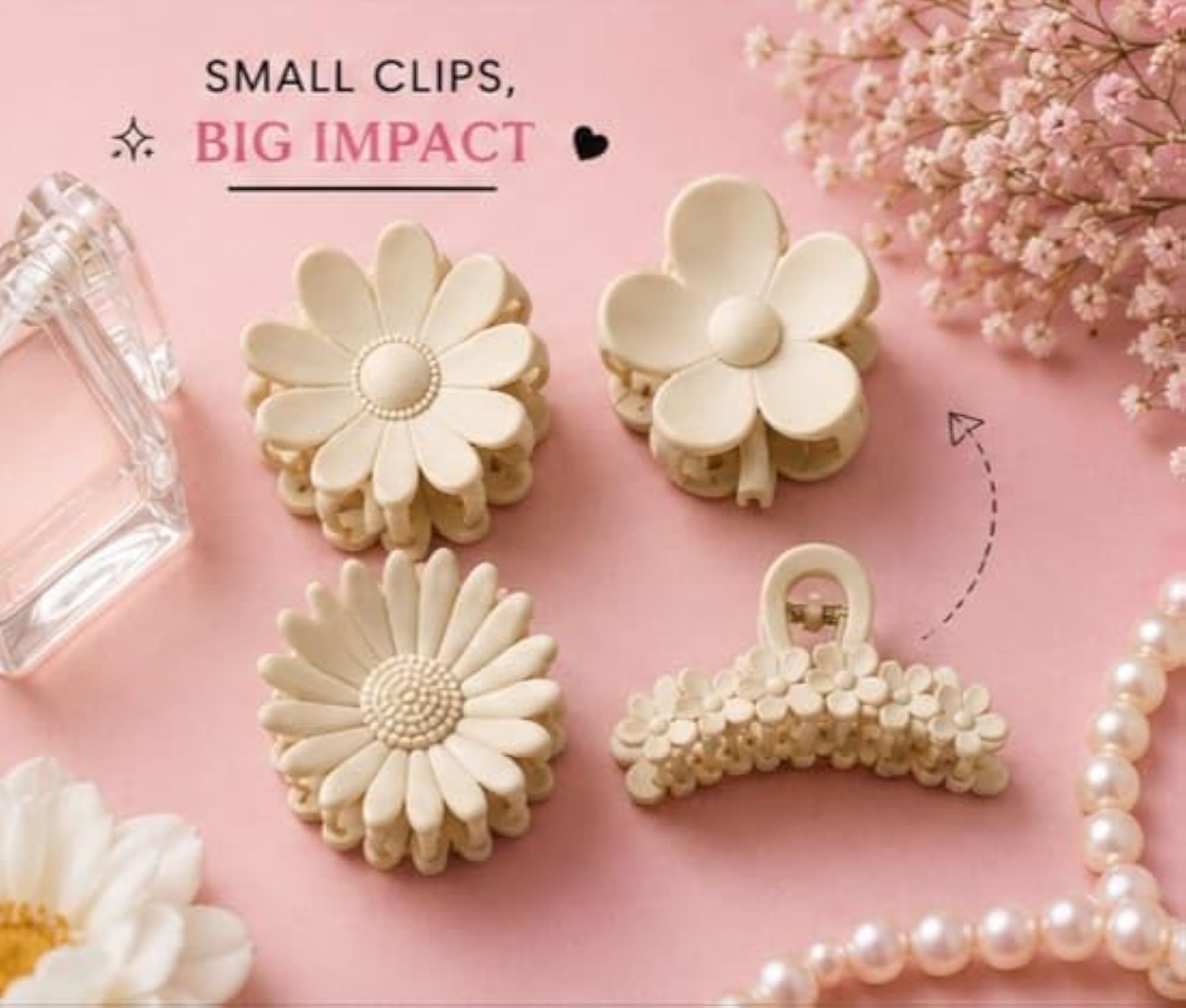 Matte Flower Hair Claw Clips for Women